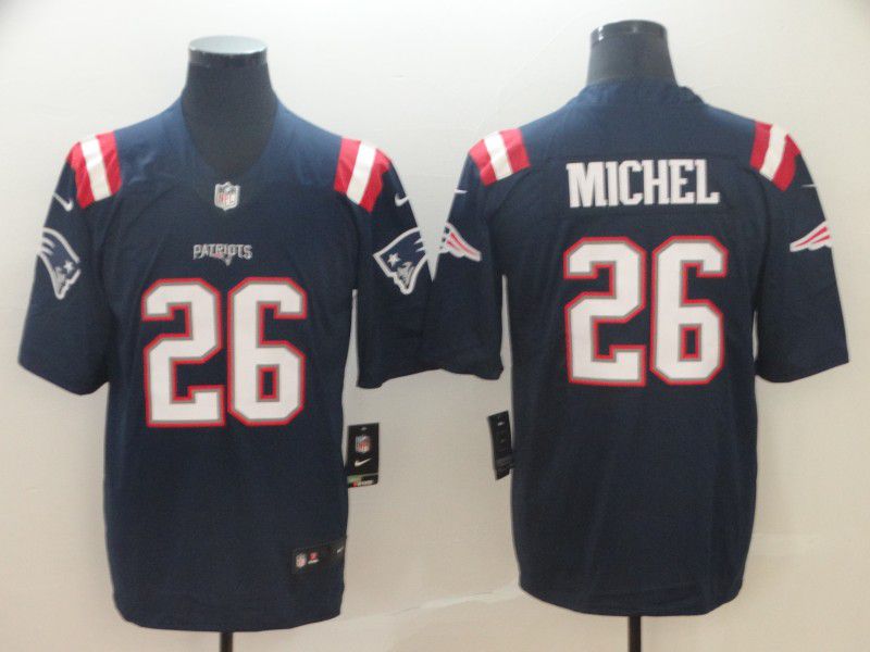 Men New England Patriots #26 Michel Blue Nike Vapor Untouchable Limited Player NFL Jerseys